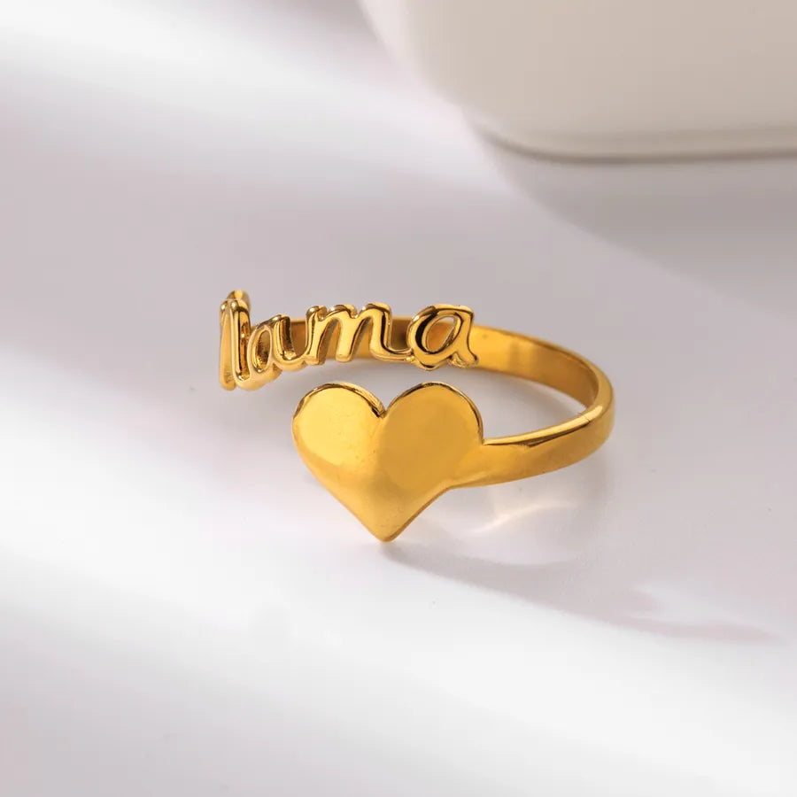 18K Gold Heart Ring – Stainless Steel, PVD Coated