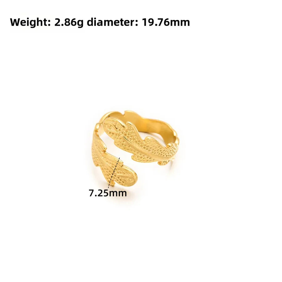 Gold Open Heart Stainless Steel Ring Adjustable Opening J303 Gold