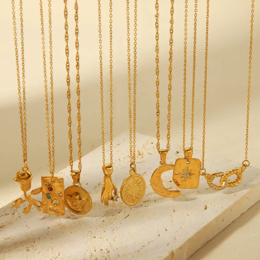 Gold Sun & Moon Pendant Necklace