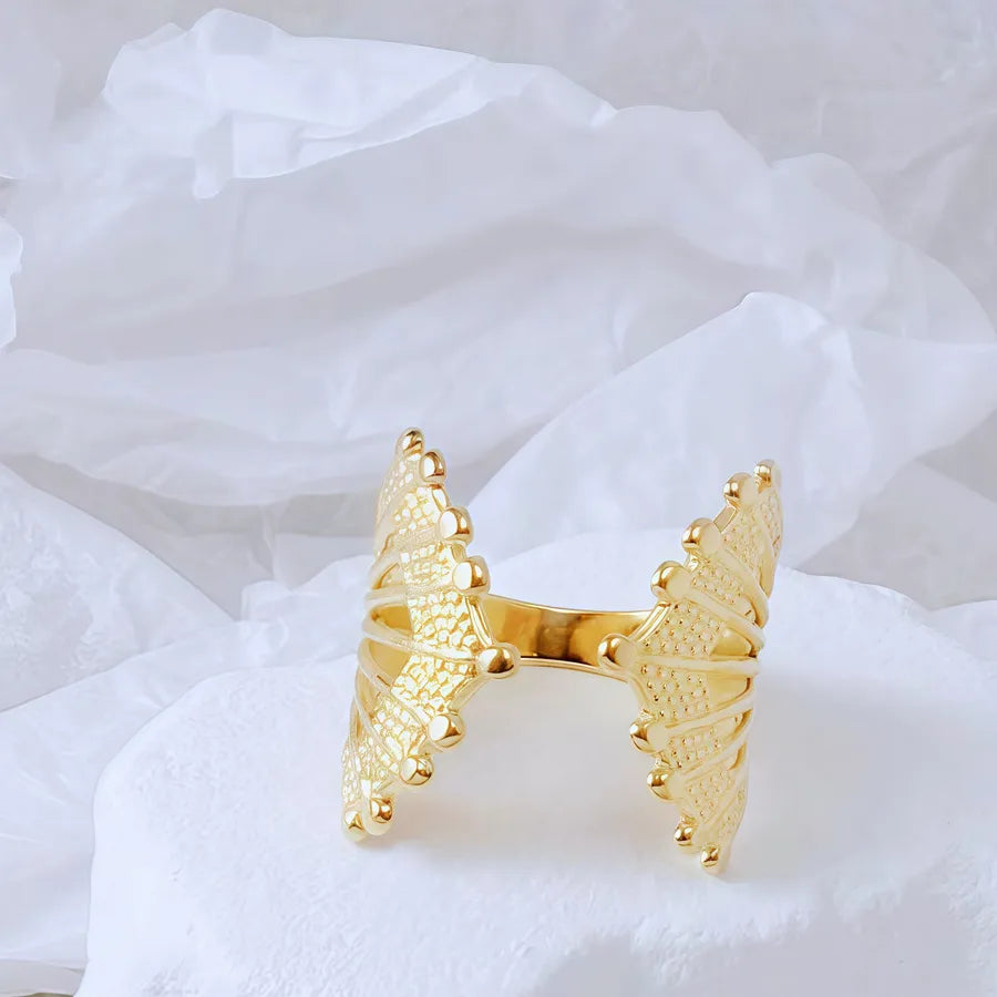 Gold Bamboo Titanium Steel Open Ring Adjustable Opening Golden Hydraulic J47