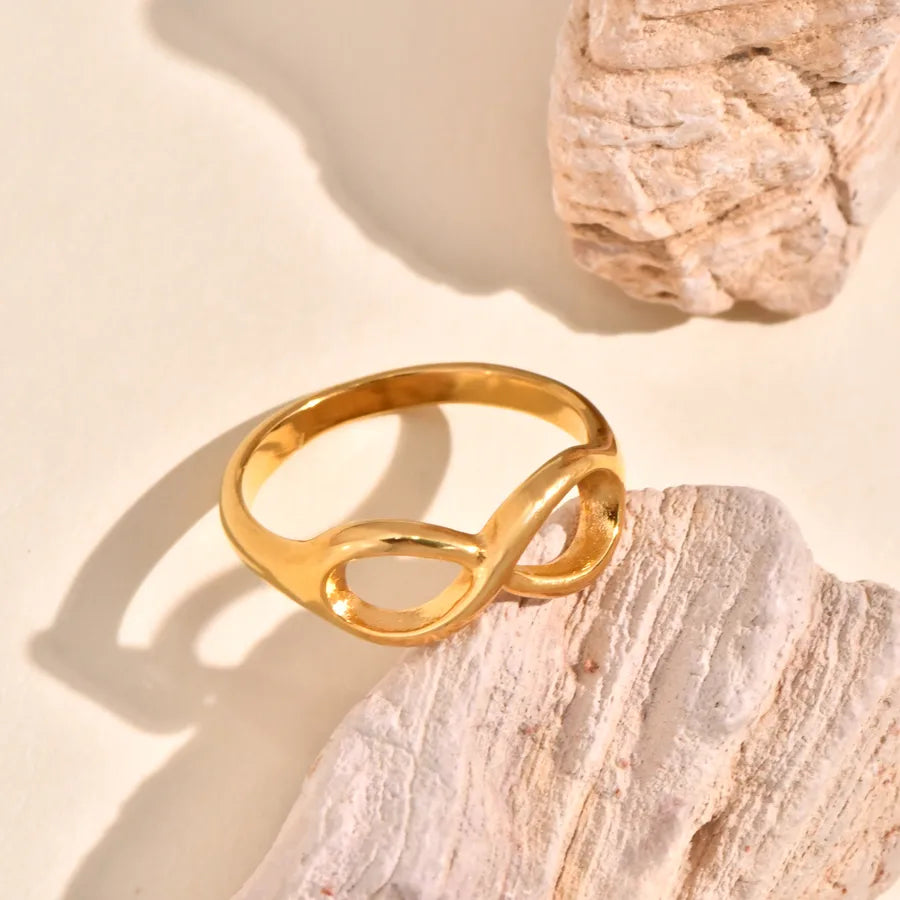 18K Gold Sun & Infinity Open Ring