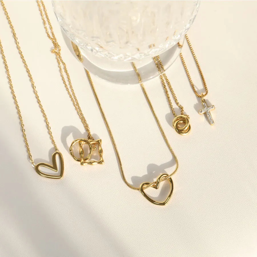 Heart Cross Stainless Steel Necklace