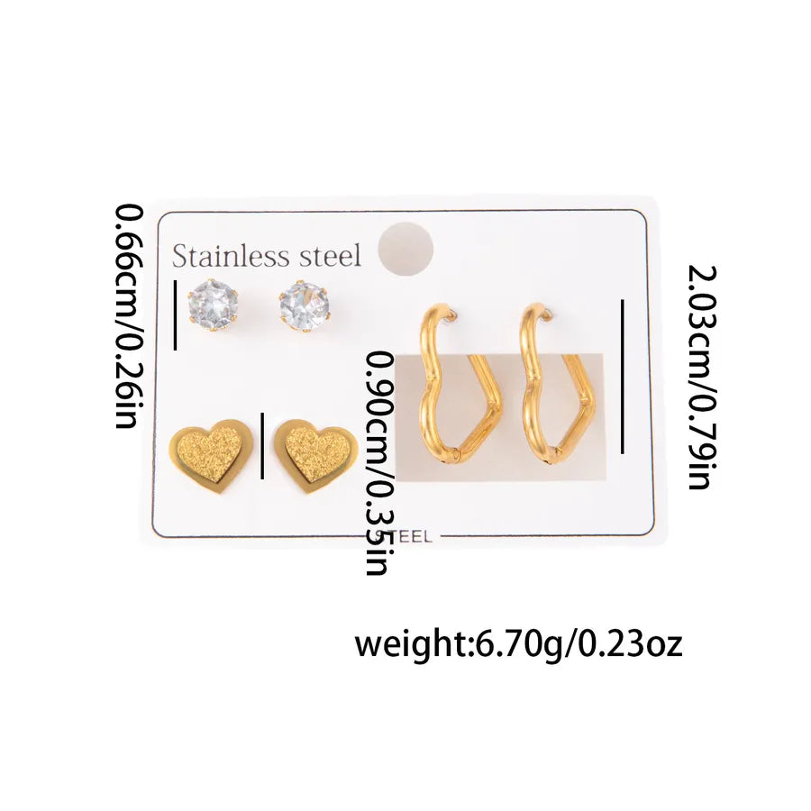 Titanium Steel Heart Earrings for Women Love Earrings Set 0947