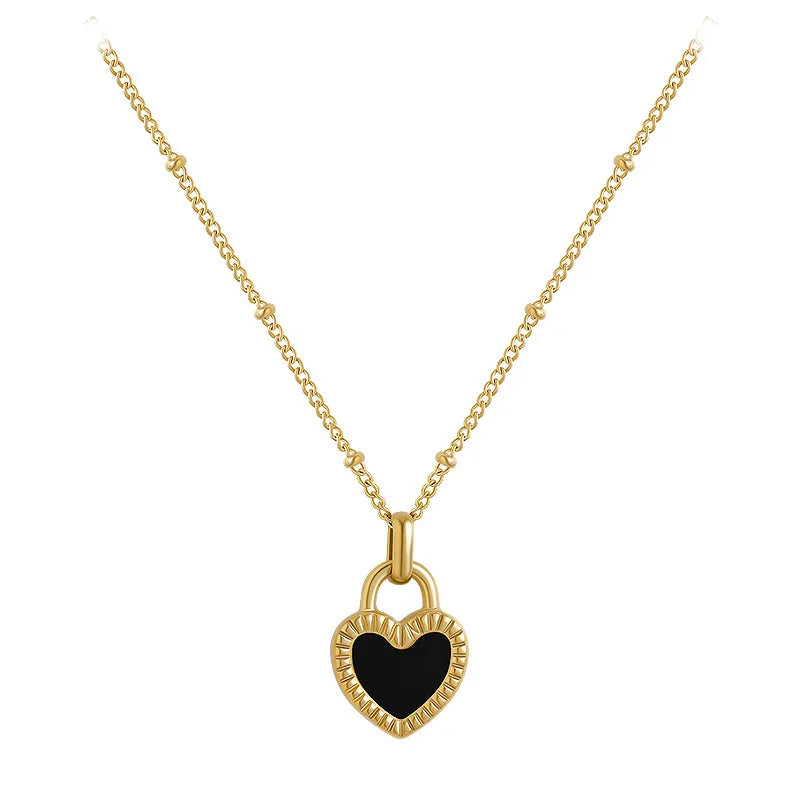 Gold Heart Shell Pendant Necklace