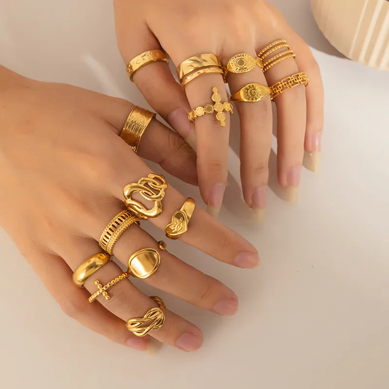 Minimalist Titanium Steel Geometric Ring