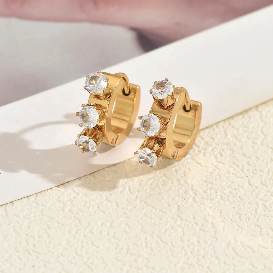 Gold Heart Glow Zircon Earrings