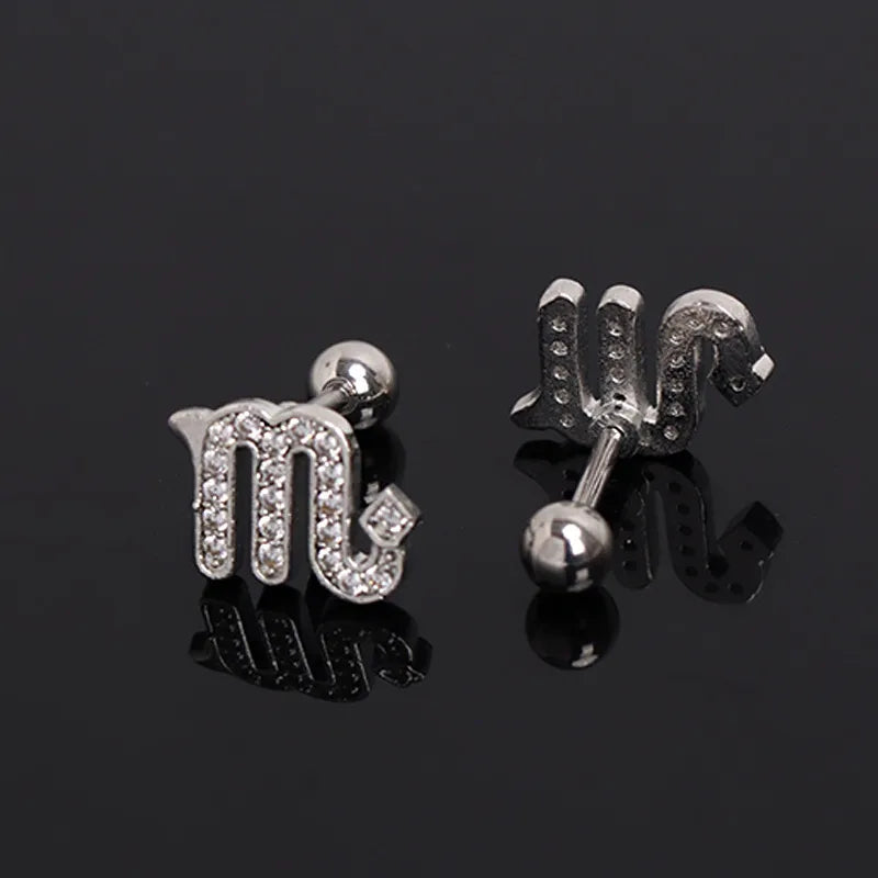 Zodiac Sign Gold-Plated Stainless Steel Earrings