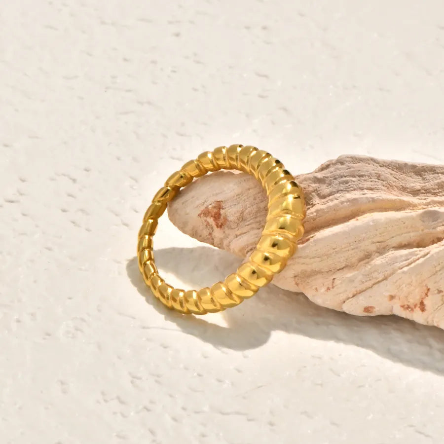 18K Gold Plated Nordic Geometric Stainless Steel Ring