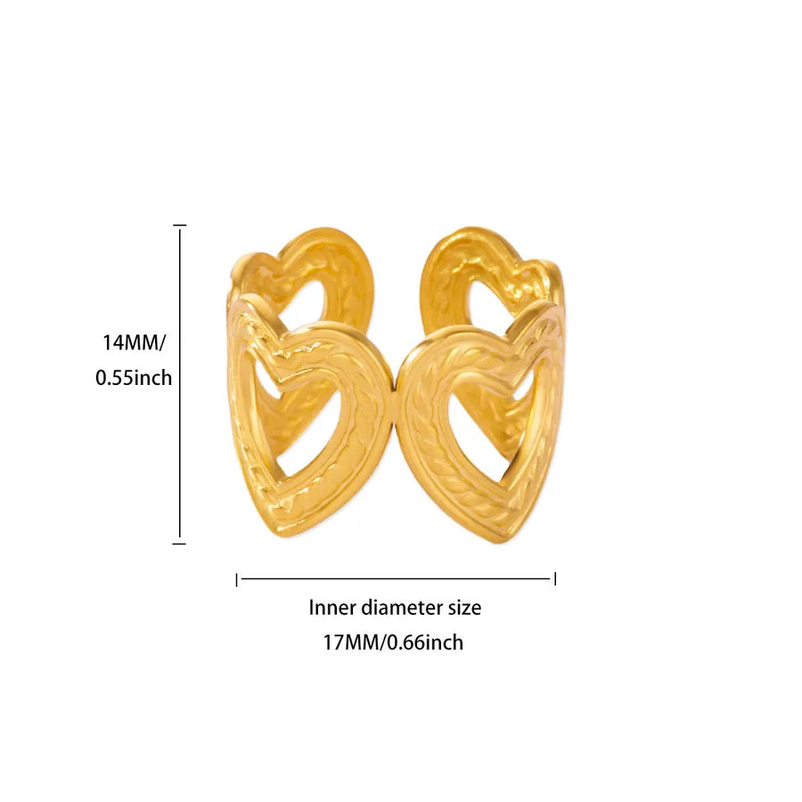 18K Gold Plated Geometric Floral Open Ring 2