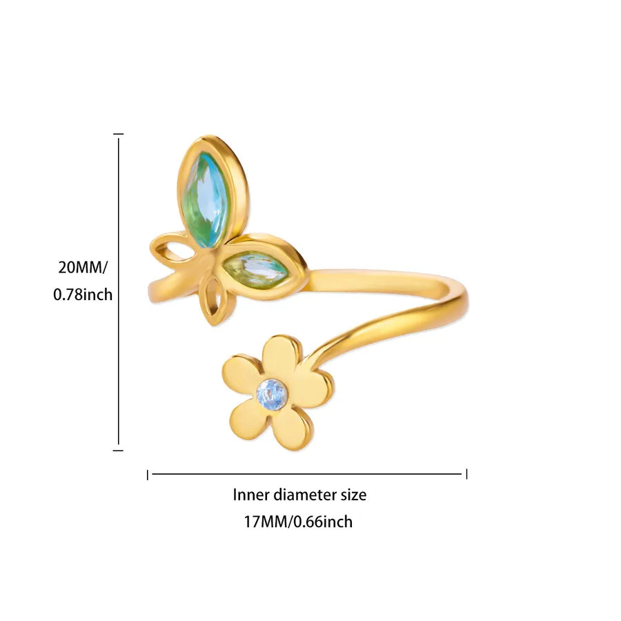 Geometric Butterfly Open Ring – 18K Gold Plated 1