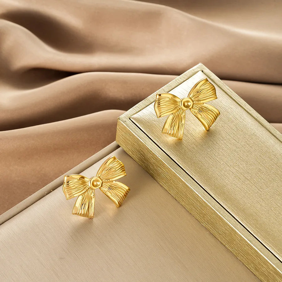 Irregular 18K Gold Plated Stainless Steel Earrings E1391-A (Gold Stud Earrings Pairs)