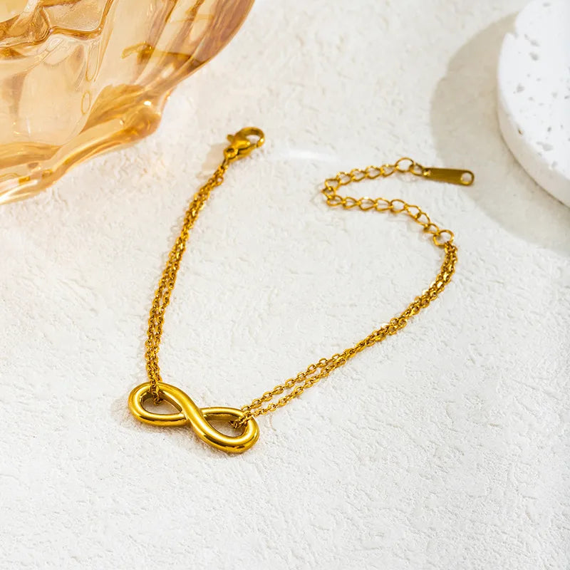 Double Layer Infinity Bracelet – Gold Plated