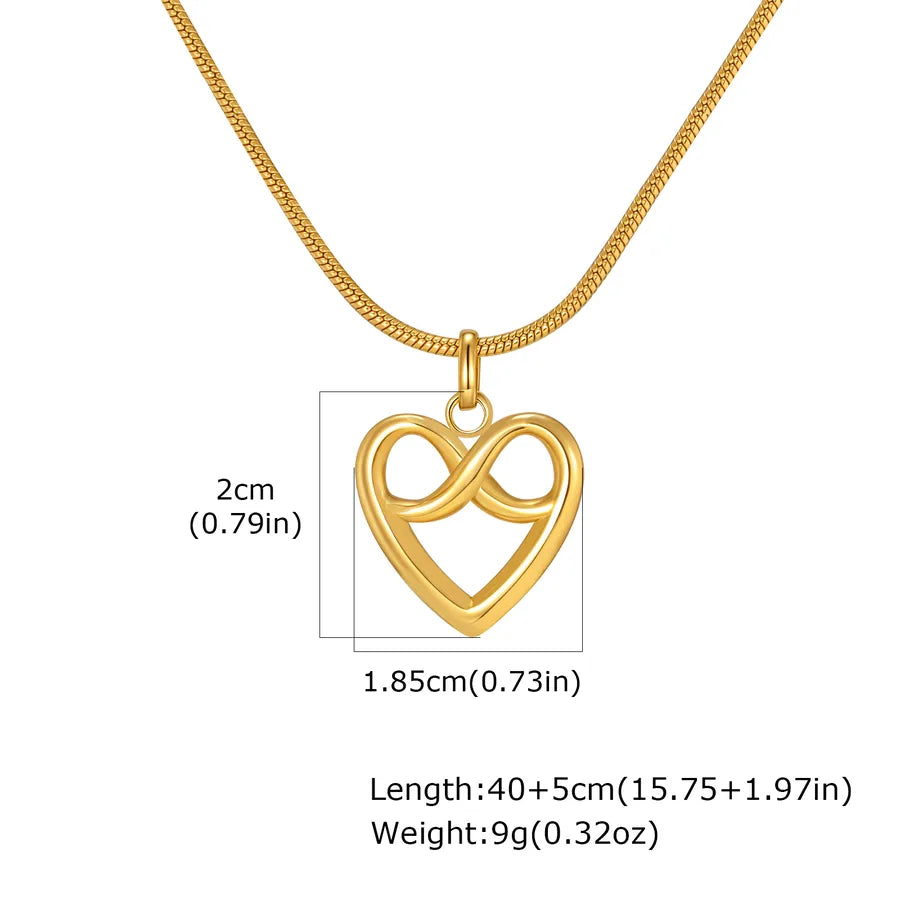 18K Gold Heart Infinity Pendant Necklace