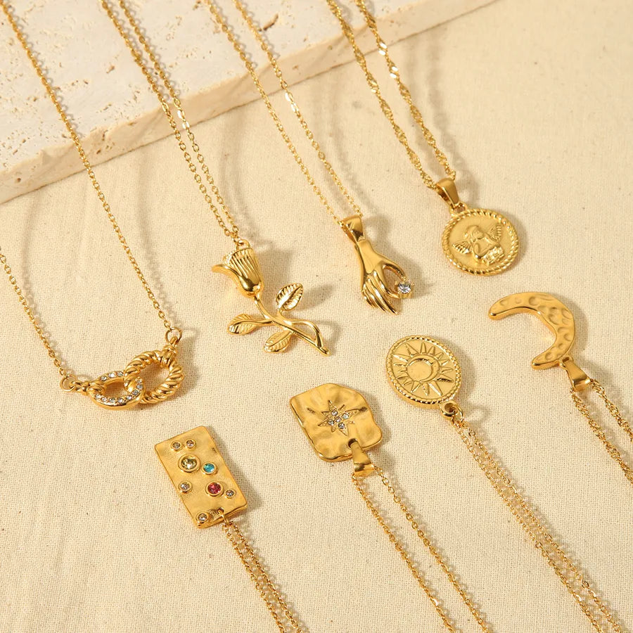 Gold Sun & Moon Pendant Necklace