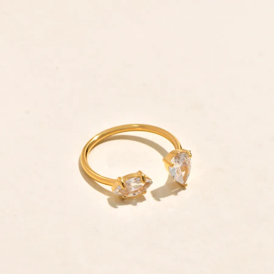 Gold Plated Shell & Bow Knot Stainless Steel Ring Gold 2