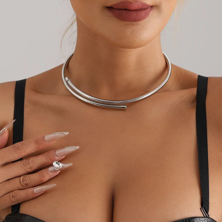 Geometric Stainless Steel Choker Necklace