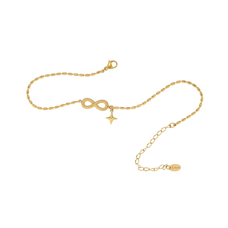 Gold Infinity Star Anklet for Women