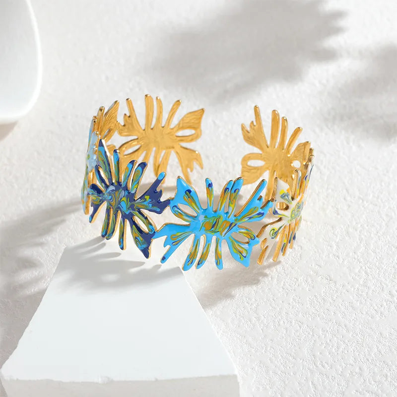 Gold Geometric Stainless Steel Bangle A Style