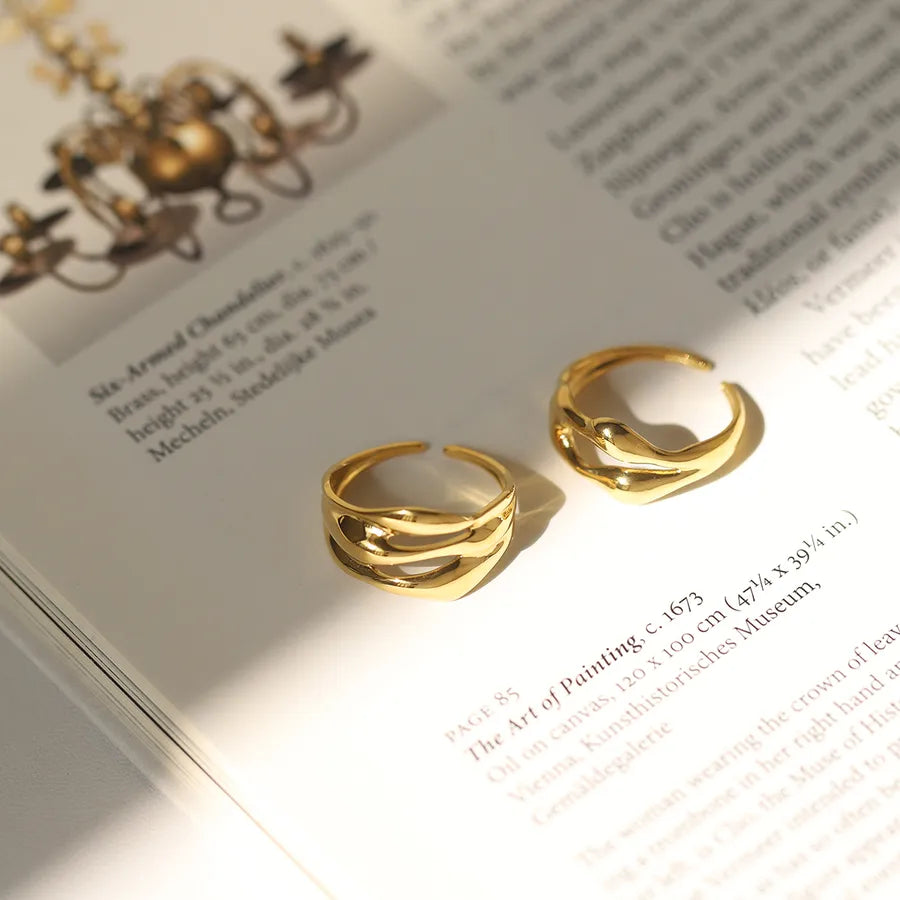 18K Gold Plated Hollow Stainless Steel Ring