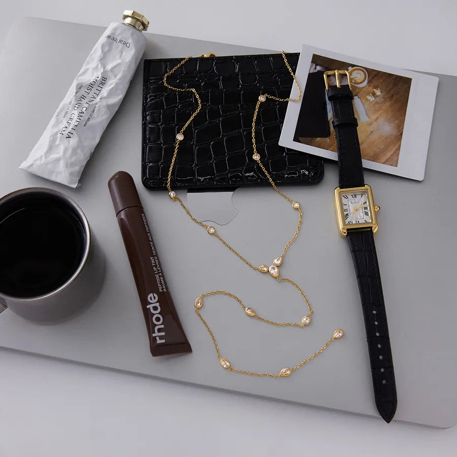 Gold Y-Chain Stainless Steel Pendant Necklace