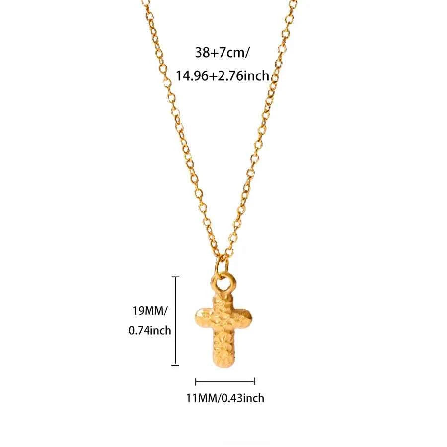 18K Gold Plated Cross Pendant Necklace for Women
