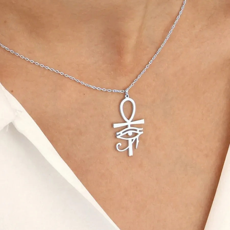 Devil's Eye Cross Pendant Necklace