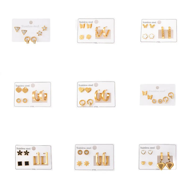 Titanium Steel Heart Earrings for Women