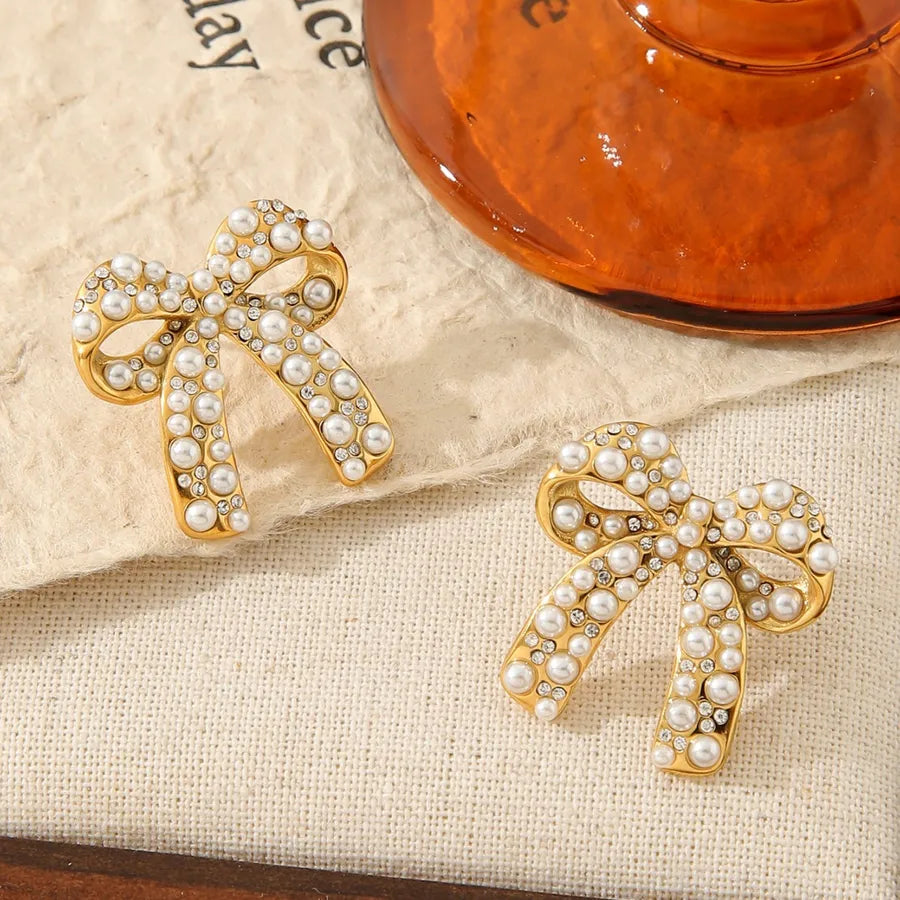 Butterfly Knot Titanium Stud Earrings