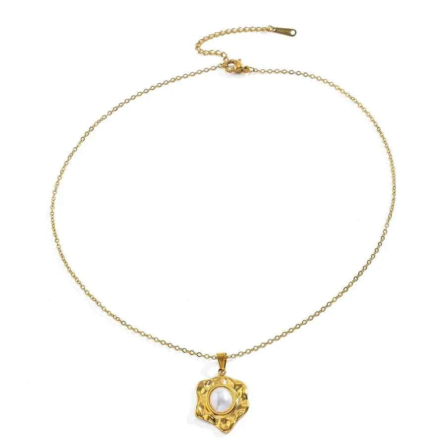 18K Gold Plated Stainless Steel Retro Necklace