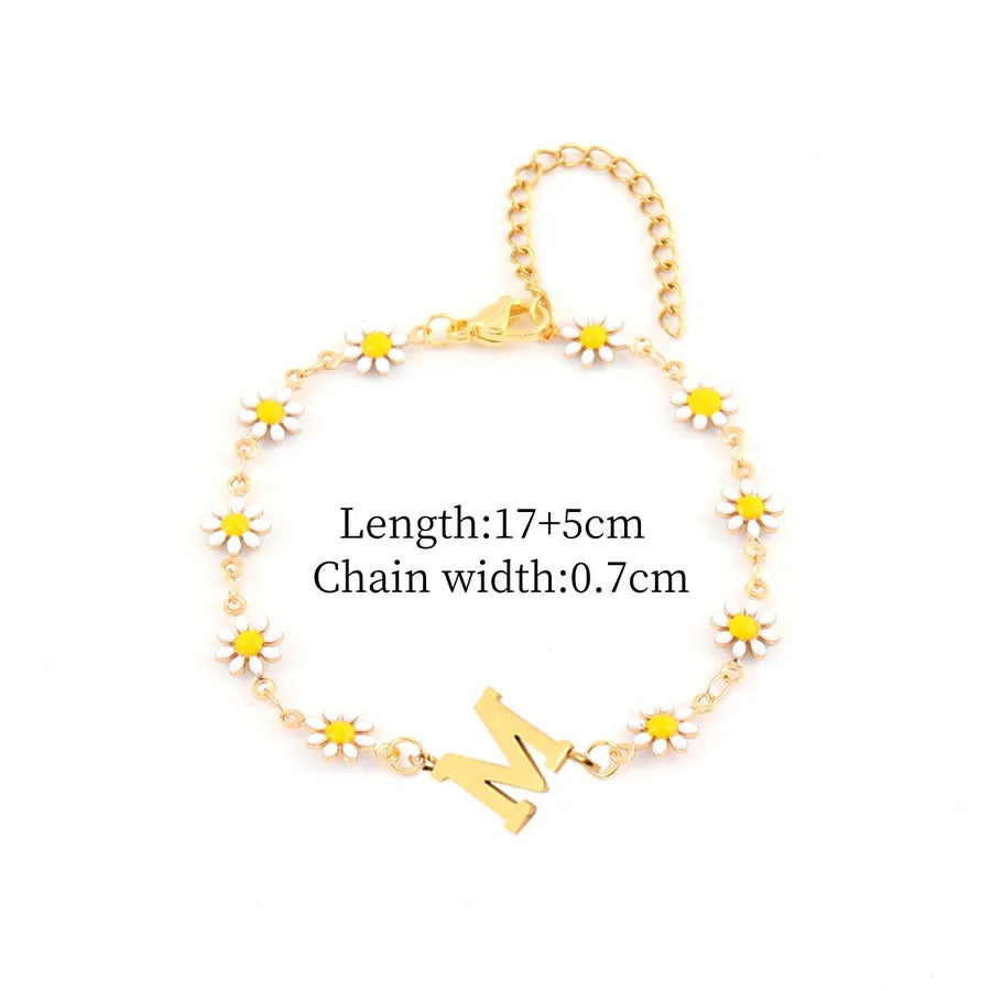 Gold Daisy Chain Bracelet for Women Gold m
