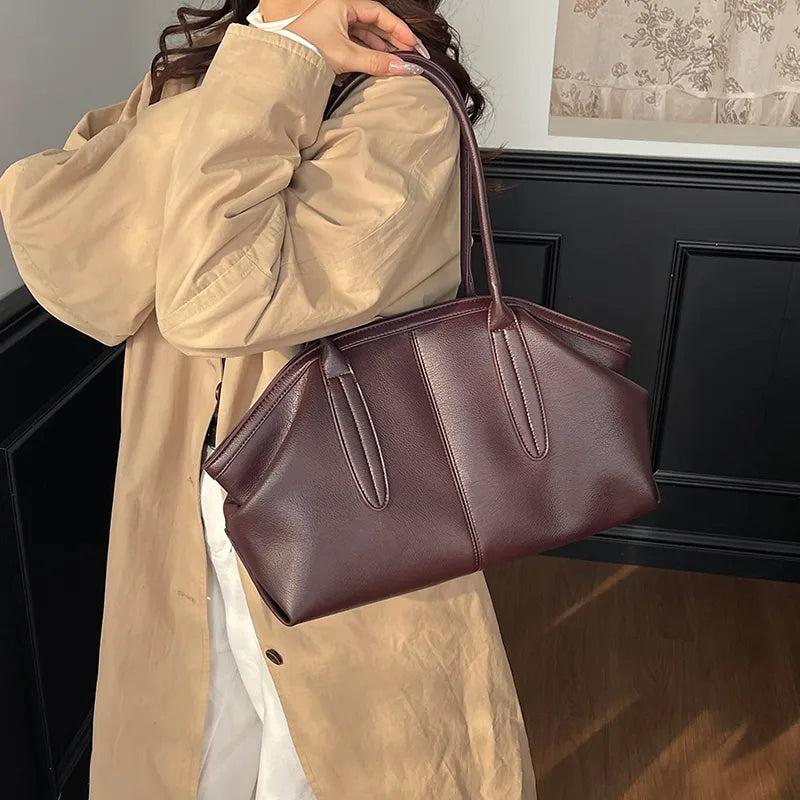 Minimalist Faux Leather Shoulder Bag – Winter Edit - Smiling Maria - Everything For Women