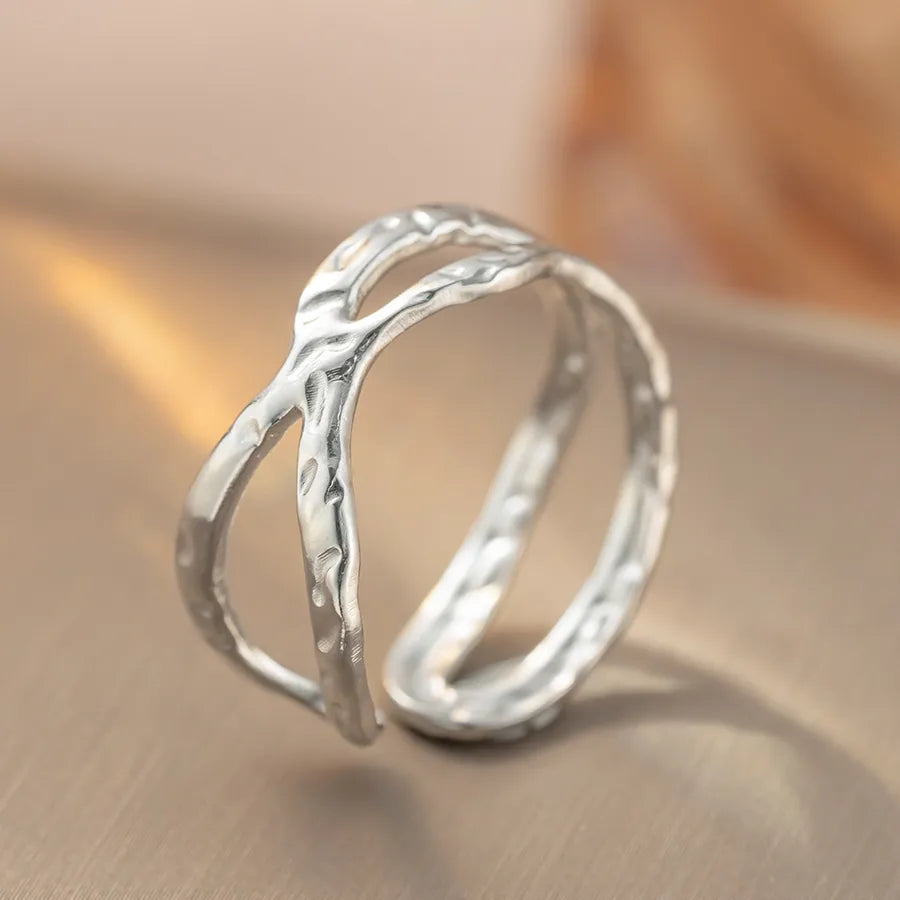 Titanium Steel Geometric Open Ring K402 Steel Color Ring Open