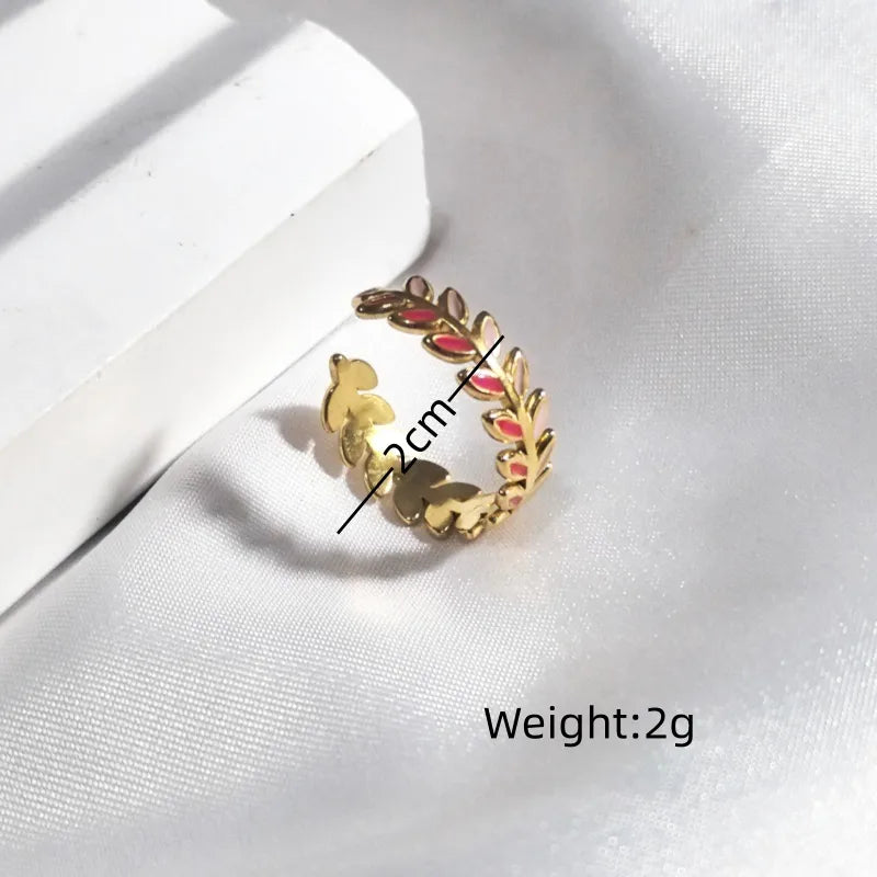 18K Gold Plated Open Wheat Ring