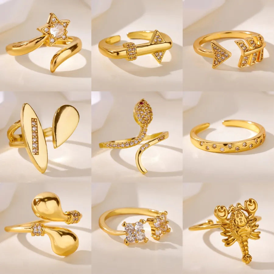 18K Gold Plated Adjustable Starry Snake Ring