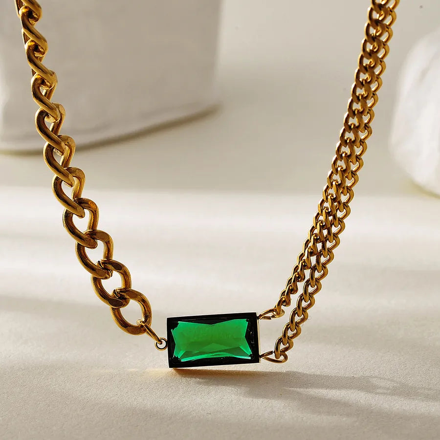 18K Gold PVD Geometric Stainless Steel Necklace