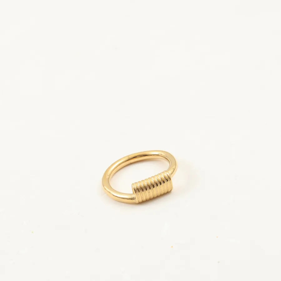 18K Gold Plated Geometric Titanium Steel Ring