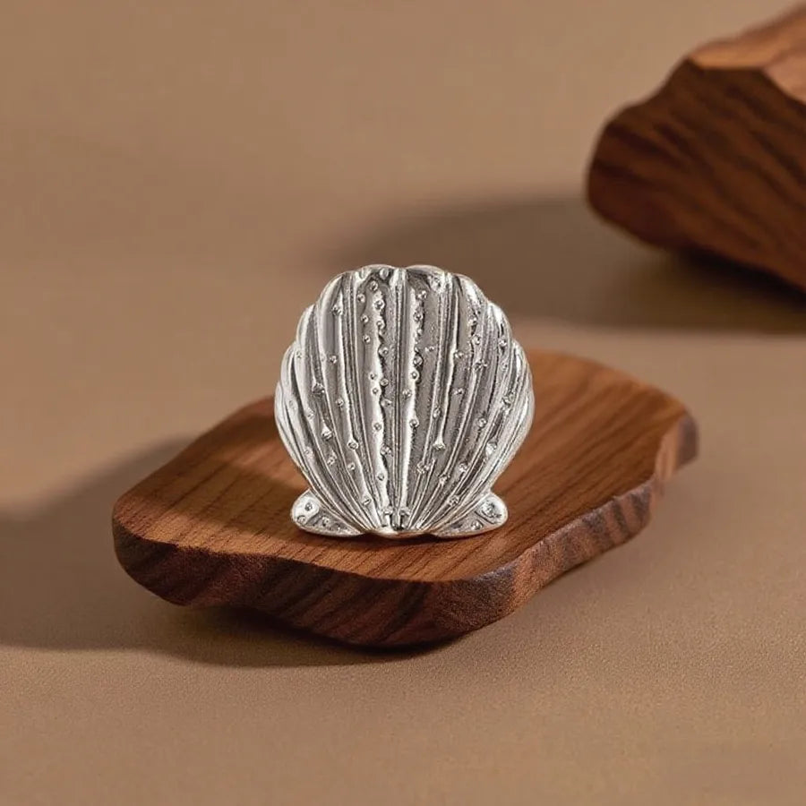 Hollow Seahorse Ring in Stainless Steel Z0219-Large Scallop-Ring-Steel Color