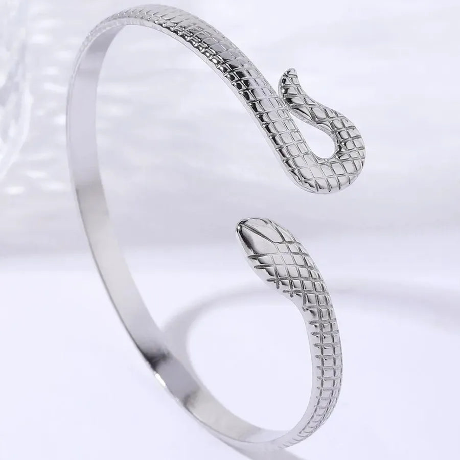 Unisex Titanium Steel Wide Cuff Bracelet WSZ013-1 Adjustable Opening