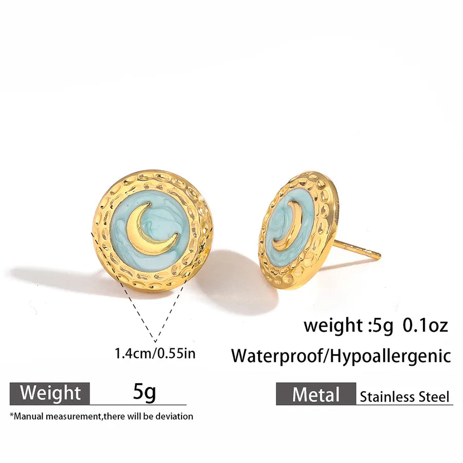 Gold Leaf Drop Earrings – Titanium Steel & Acrylic 11#