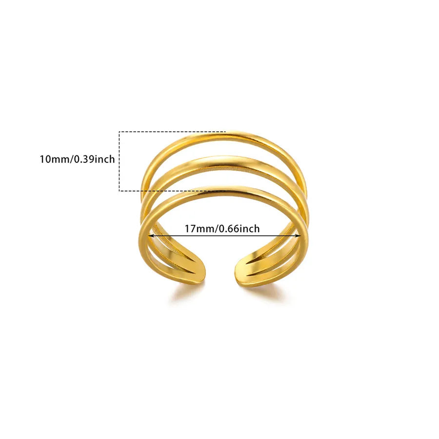 18K Gold Plated Geometric Pearl Ring Average Size 1