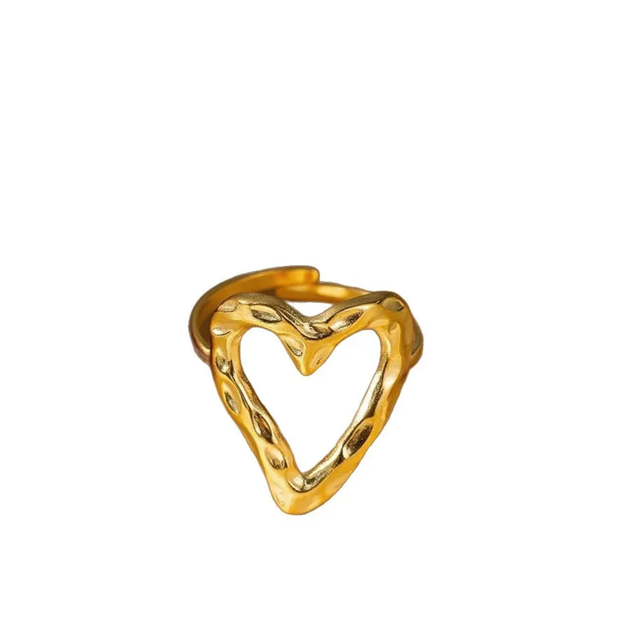 Geometric Heart Titanium Steel Ring