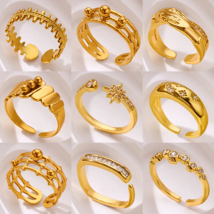 Elegant Geometric Open Ring in 18K Gold