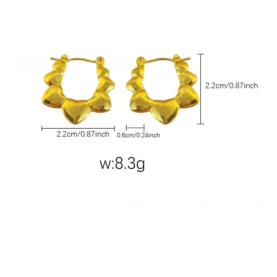 Elegant Gold Titanium Steel Hoop Earrings Gold Earrings 97