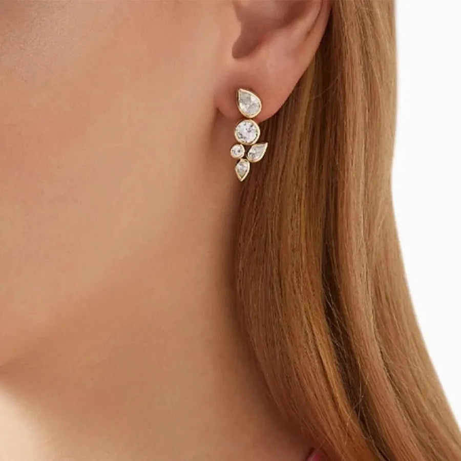 18K Gold Plated Stainless Steel Rhinestone Earrings