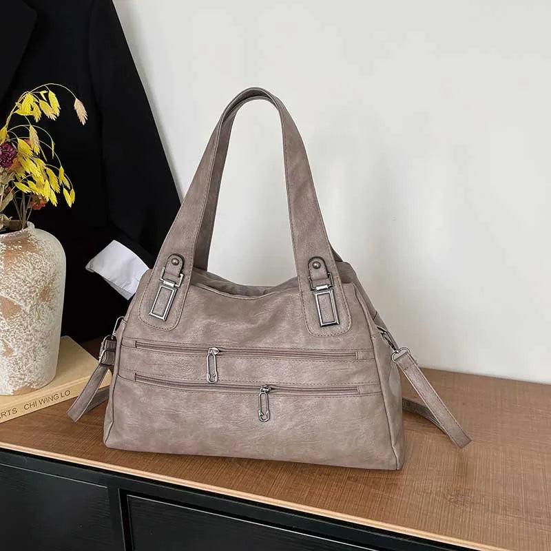 Studded PU Leather Shoulder Bag – Large Capacity - Smiling Maria - Everything For Women