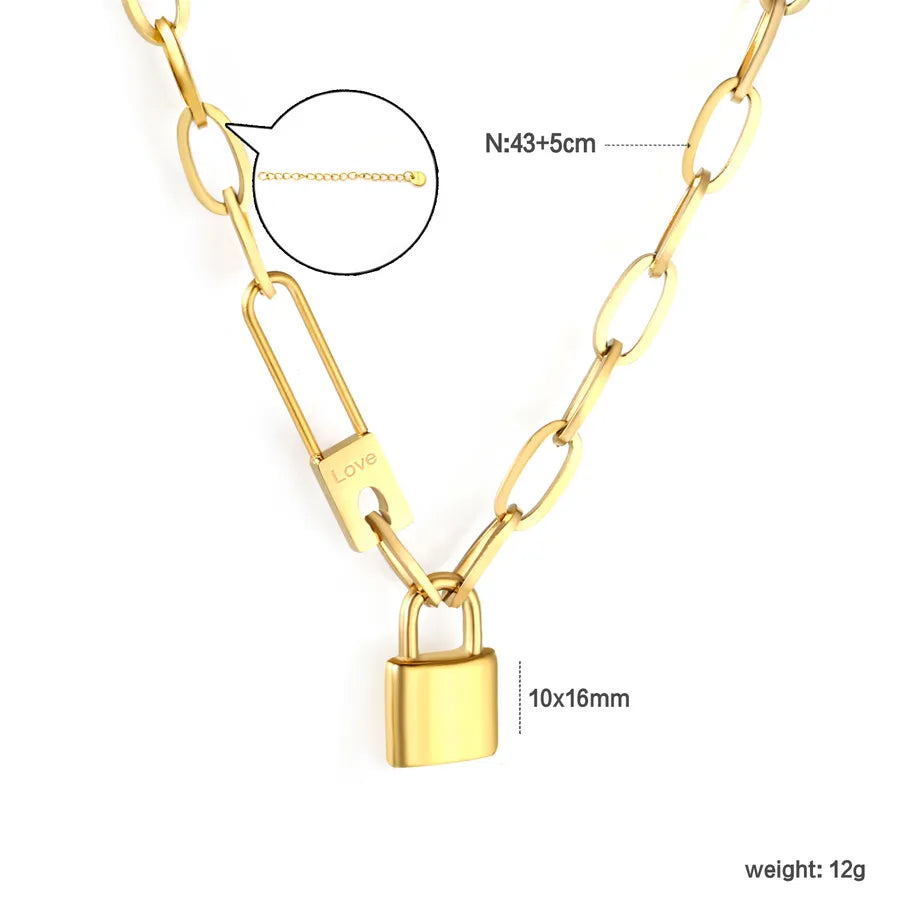 18K Gold Lock Pendant Necklace for Women NE2H0701G