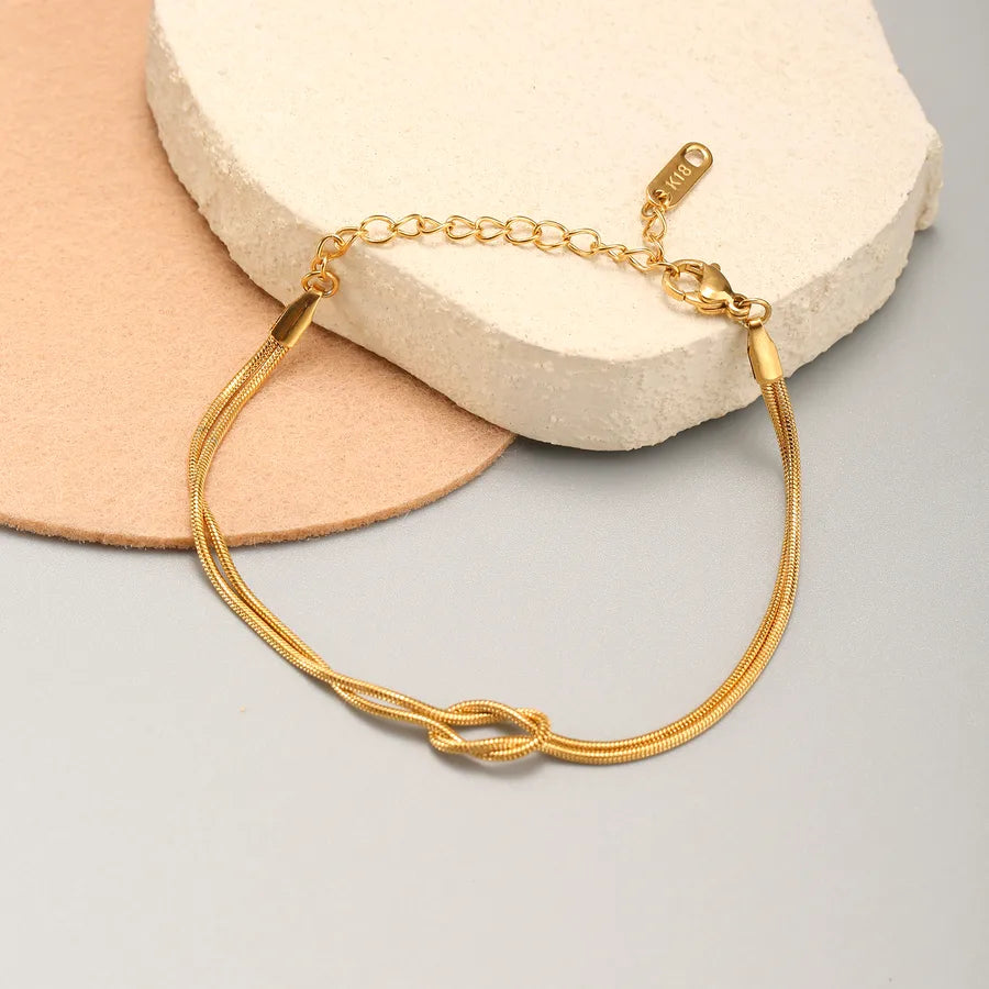 Gold Knot Stainless Steel Bracelet for Women