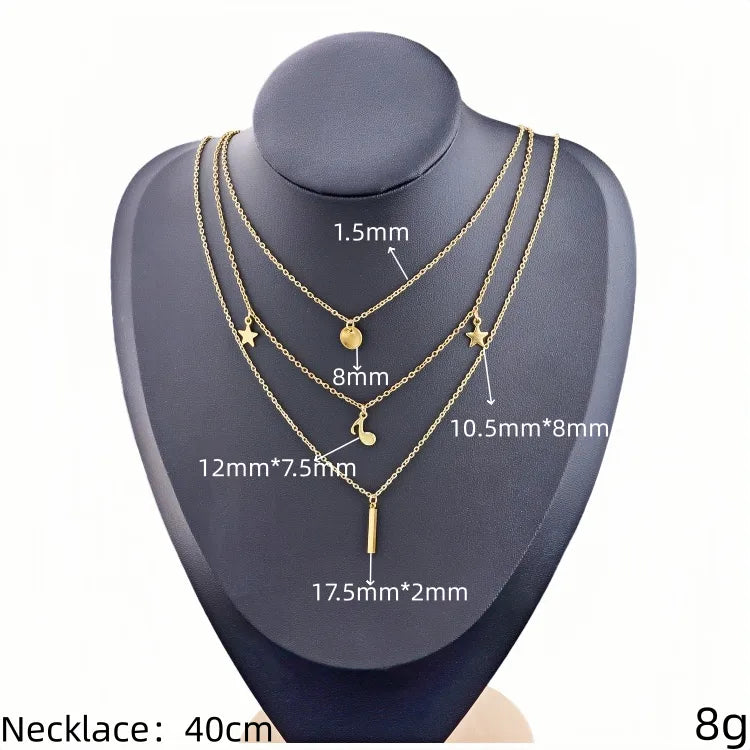 Gold Plated Stainless Steel Pendant Necklace