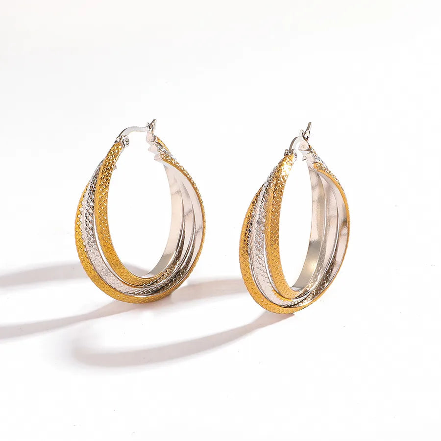 Gold & Silver Gradient Stainless Steel Earrings