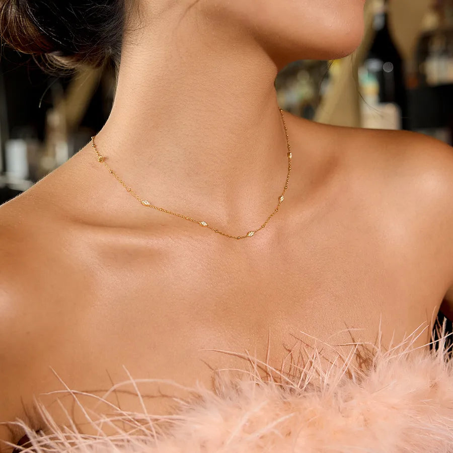 18K Gold PVD Oval Stainless Steel Necklace